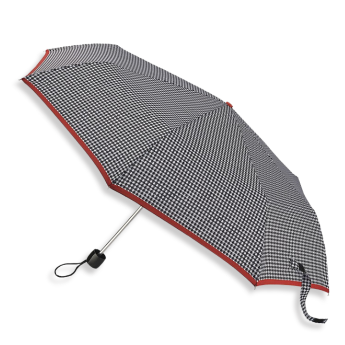 Minilite - Houndstooth Red Border  - Available from Fulton Umbrellas